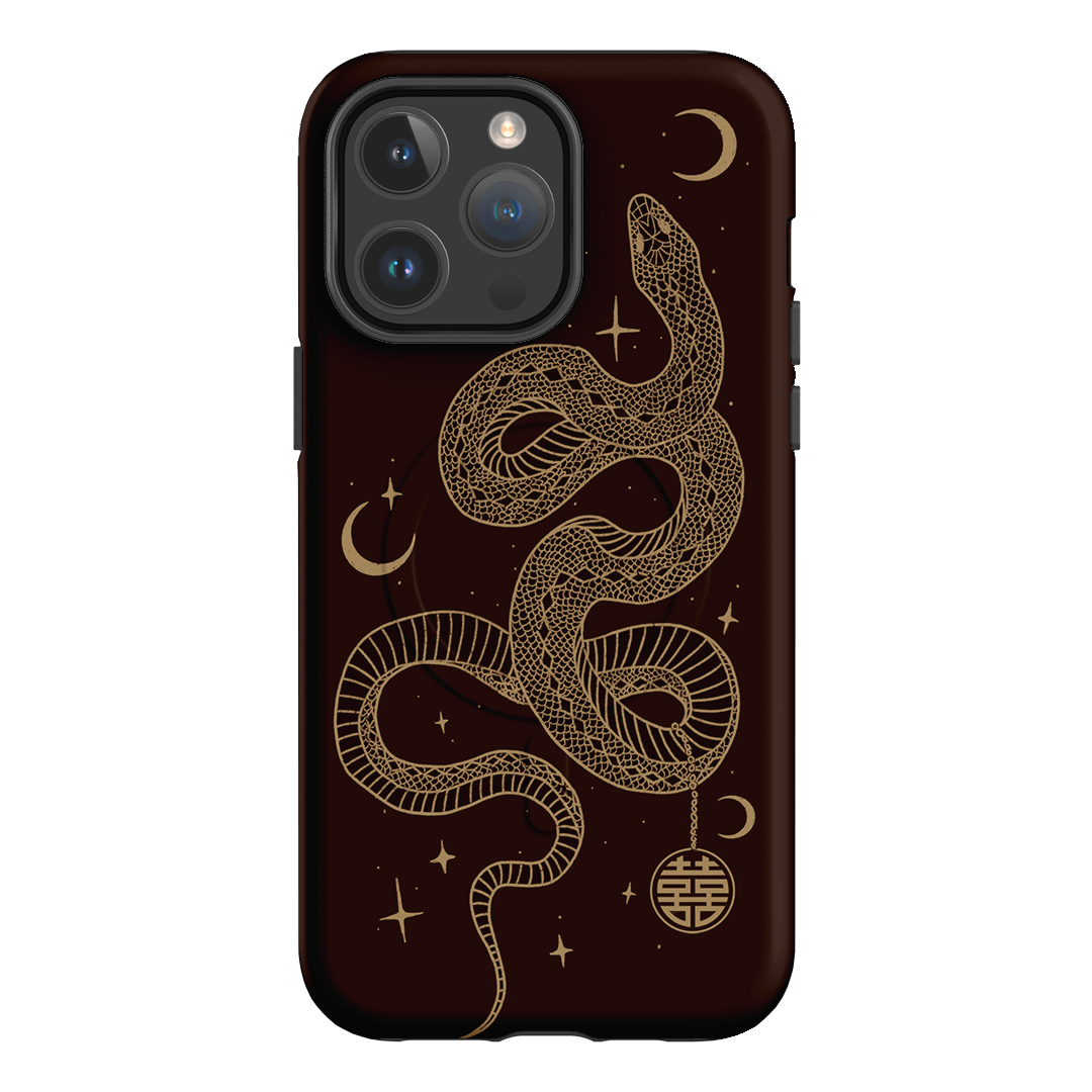 Astro Snake in Brown Printed Phone Cases by Veronica Tucker - The Dairy