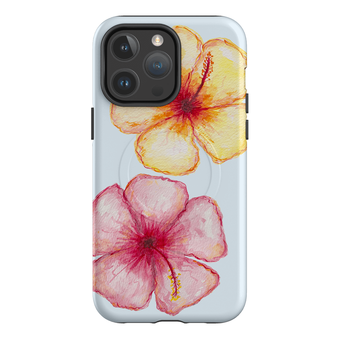 Hibiscus Flower Blue Printed Phone Cases iPhone 14 Pro Max / Armoured MagSafe by BG. Studio - The Dairy