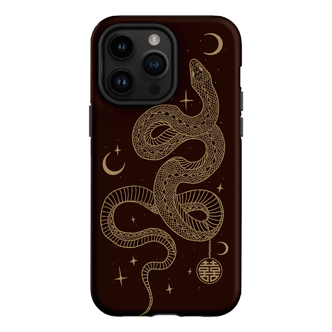 Astro Snake in Brown Printed Phone Cases by Veronica Tucker - The Dairy