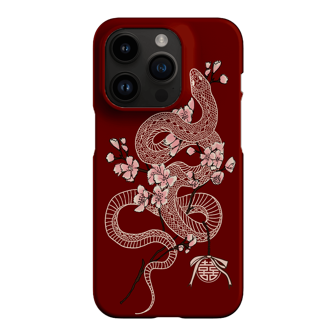 Blossom Snake in Red Printed Phone Cases by Veronica Tucker - The Dairy