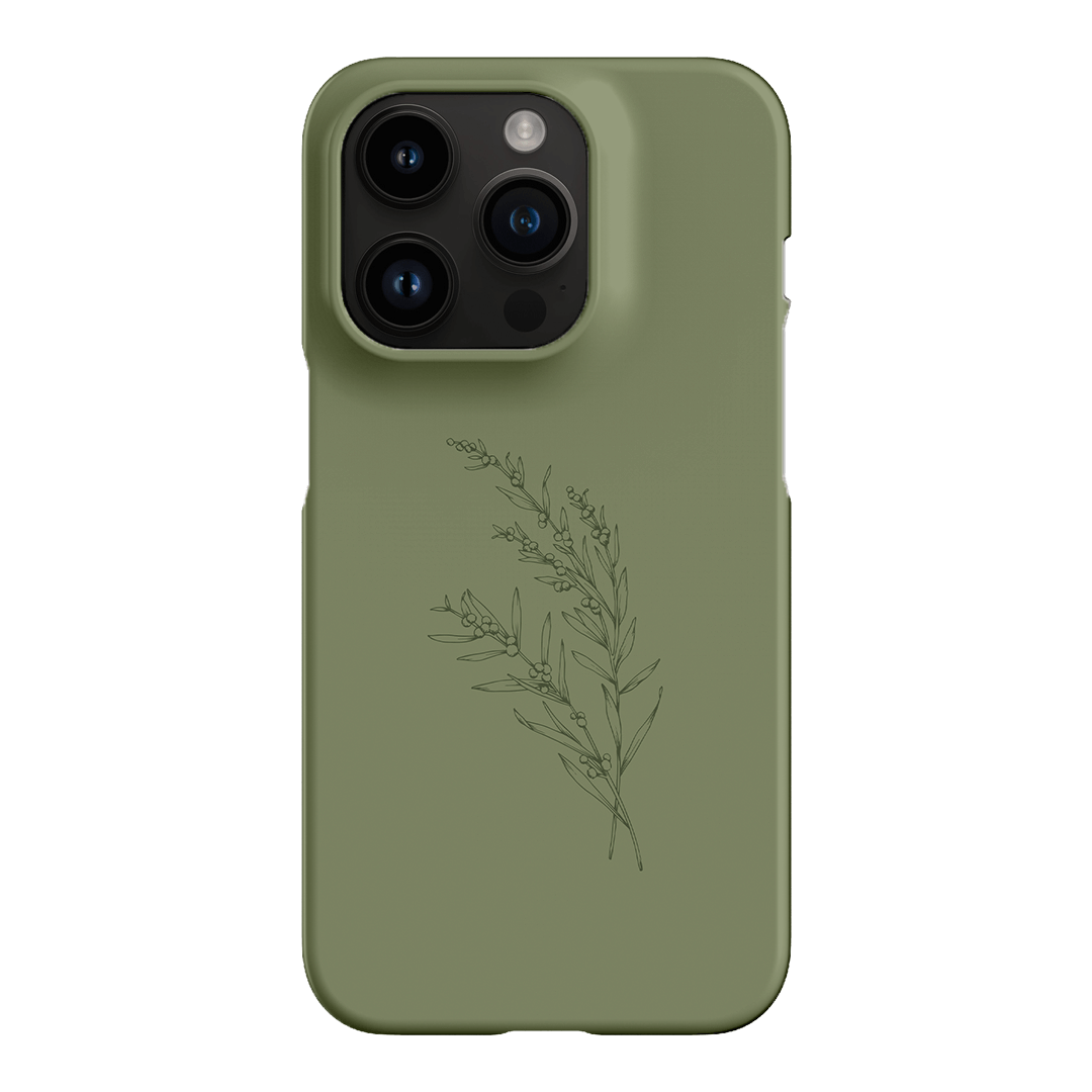 Khaki Wattle Printed Phone Cases by Typoflora - The Dairy