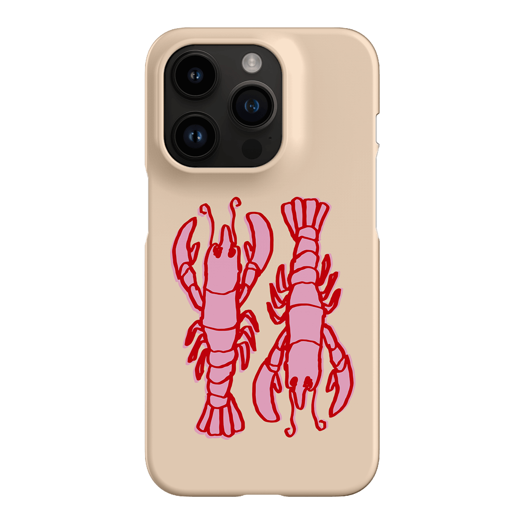 Lobster Love Peach Printed Phone Cases iPhone 14 Pro / Snap by The Dairy - The Dairy