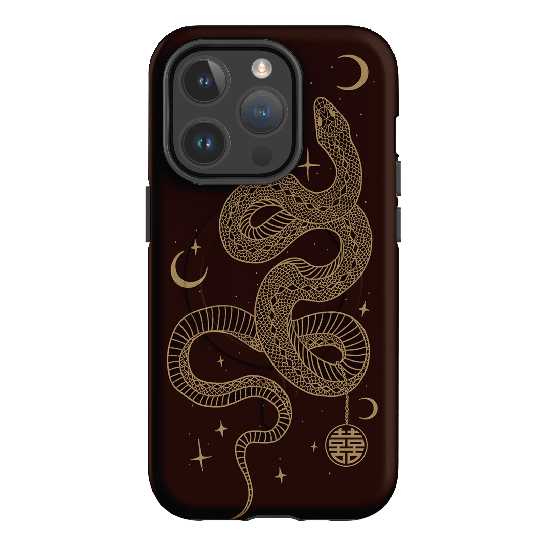 Astro Snake in Brown Printed Phone Cases by Veronica Tucker - The Dairy