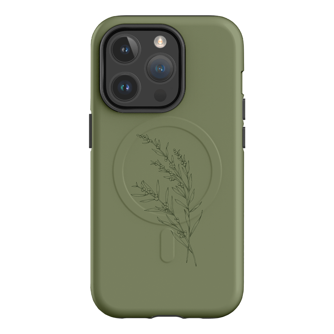 Khaki Wattle Printed Phone Cases by Typoflora - The Dairy