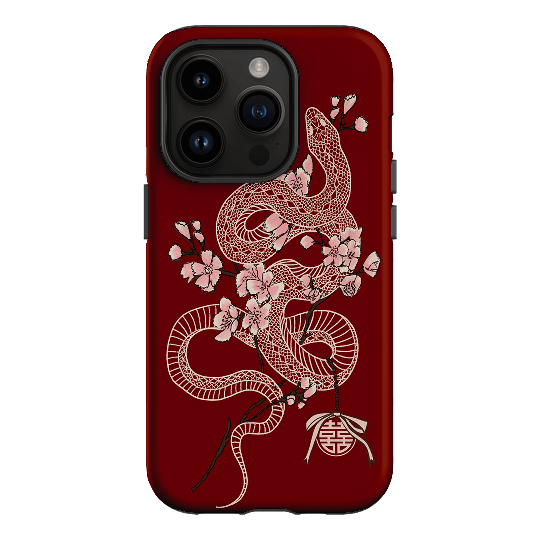 Blossom Snake in Red Printed Phone Cases by Veronica Tucker - The Dairy