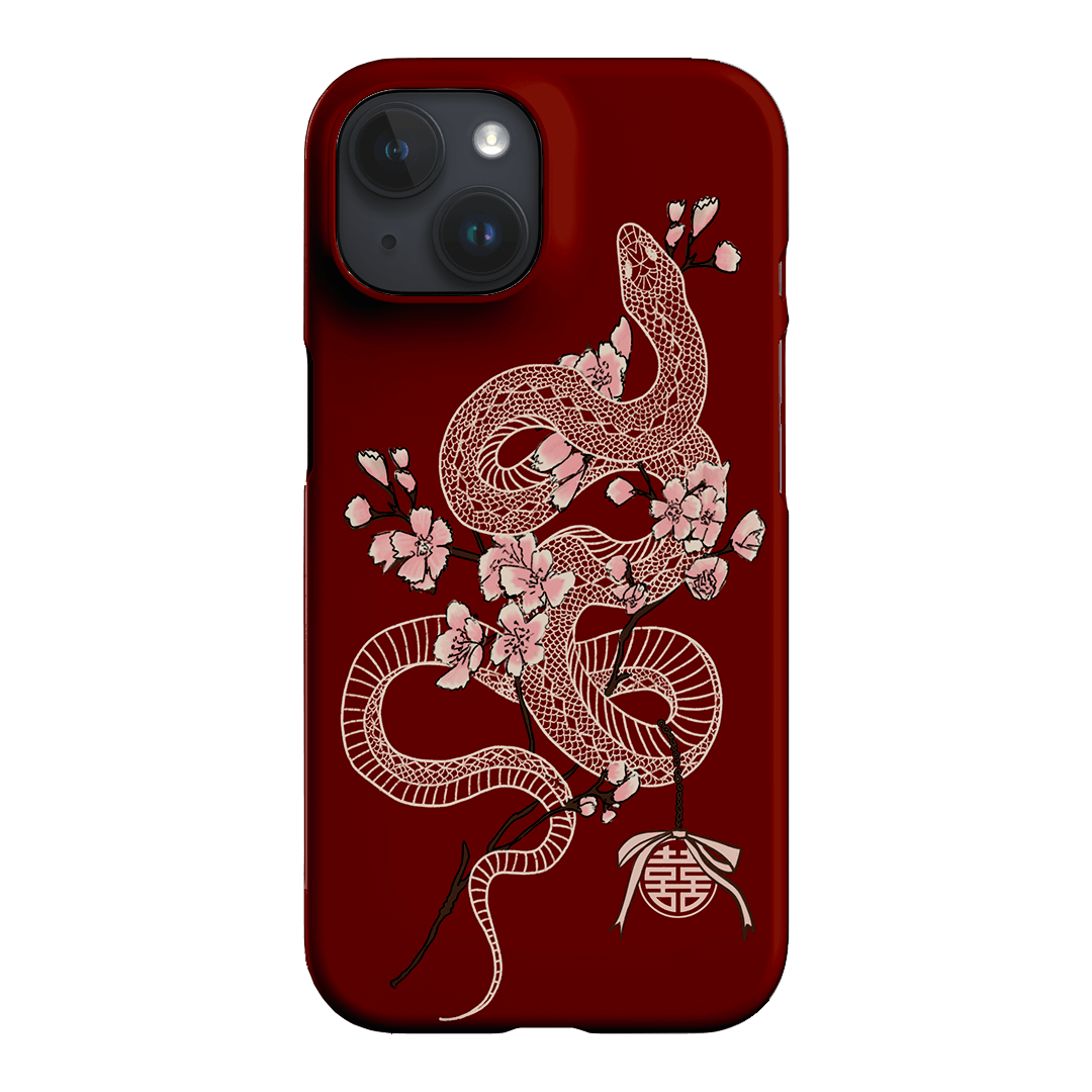 Blossom Snake in Red Printed Phone Cases by Veronica Tucker - The Dairy