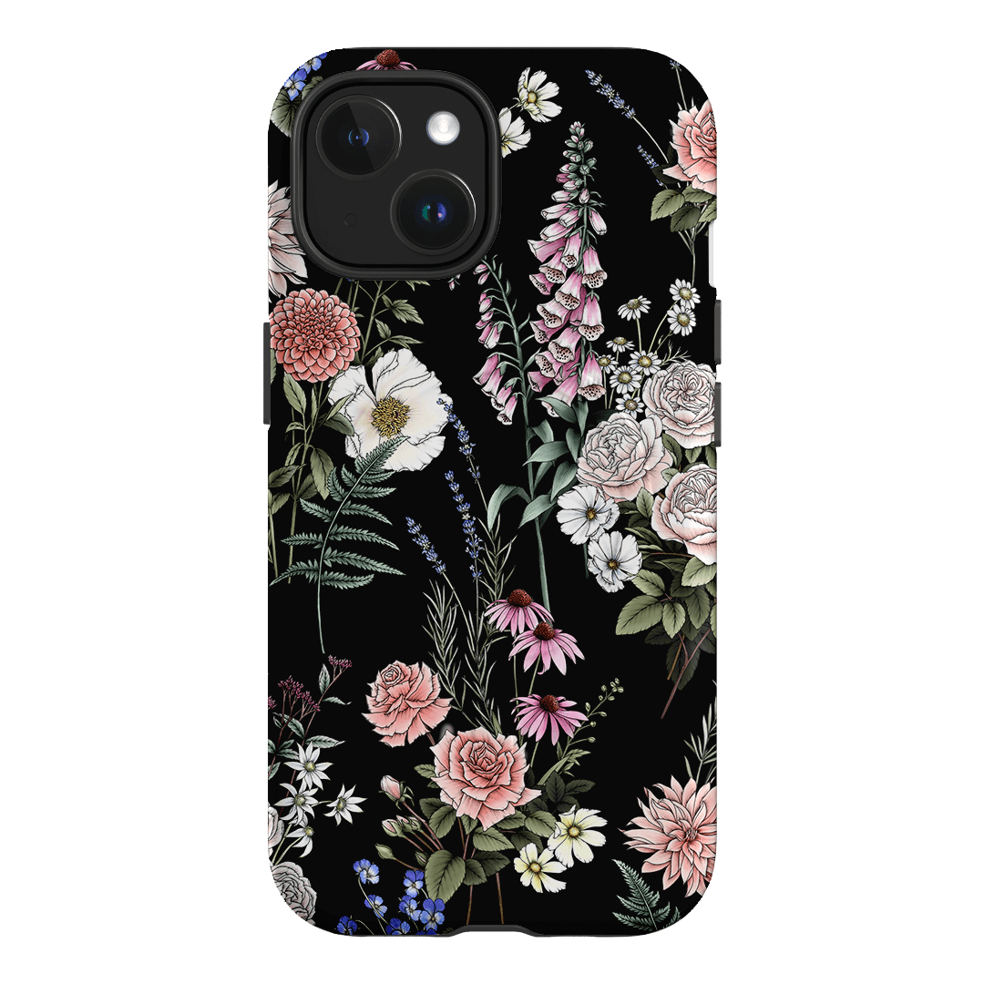 Garden Party Noir Printed Phone Cases iPhone 15 / Armoured MagSafe by Typoflora - The Dairy