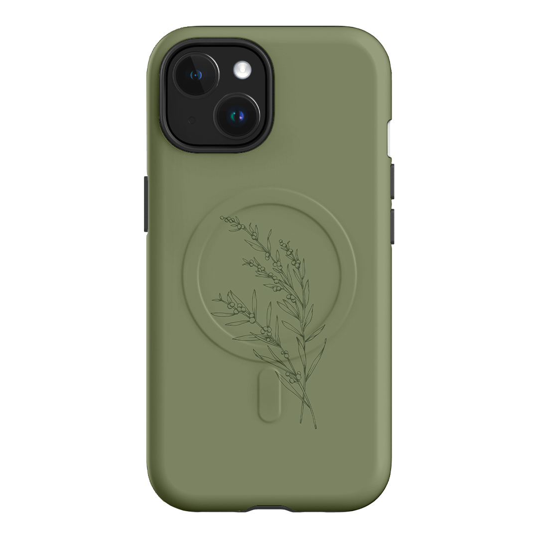 Khaki Wattle Printed Phone Cases by Typoflora - The Dairy