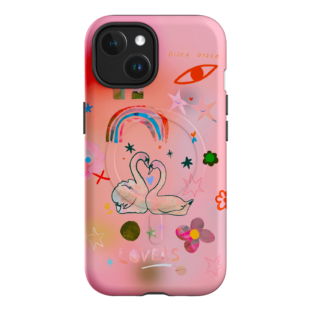 Pink Swan Printed Phone Cases iPhone 15 / Armoured MagSafe by Kate Eliza - The Dairy