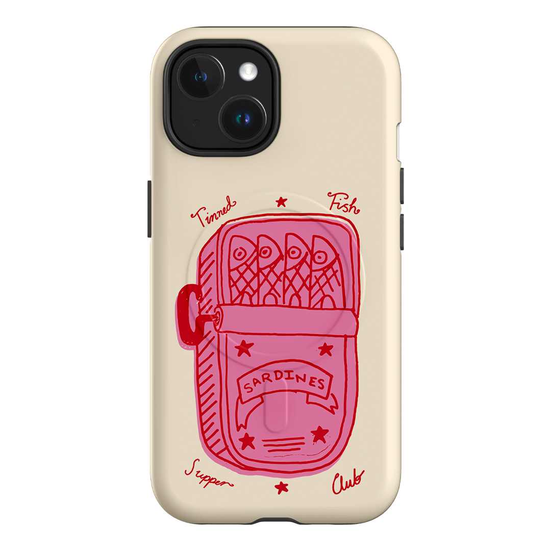 Sardine Social Red Printed Phone Cases iPhone 15 / Armoured MagSafe by The Dairy - The Dairy