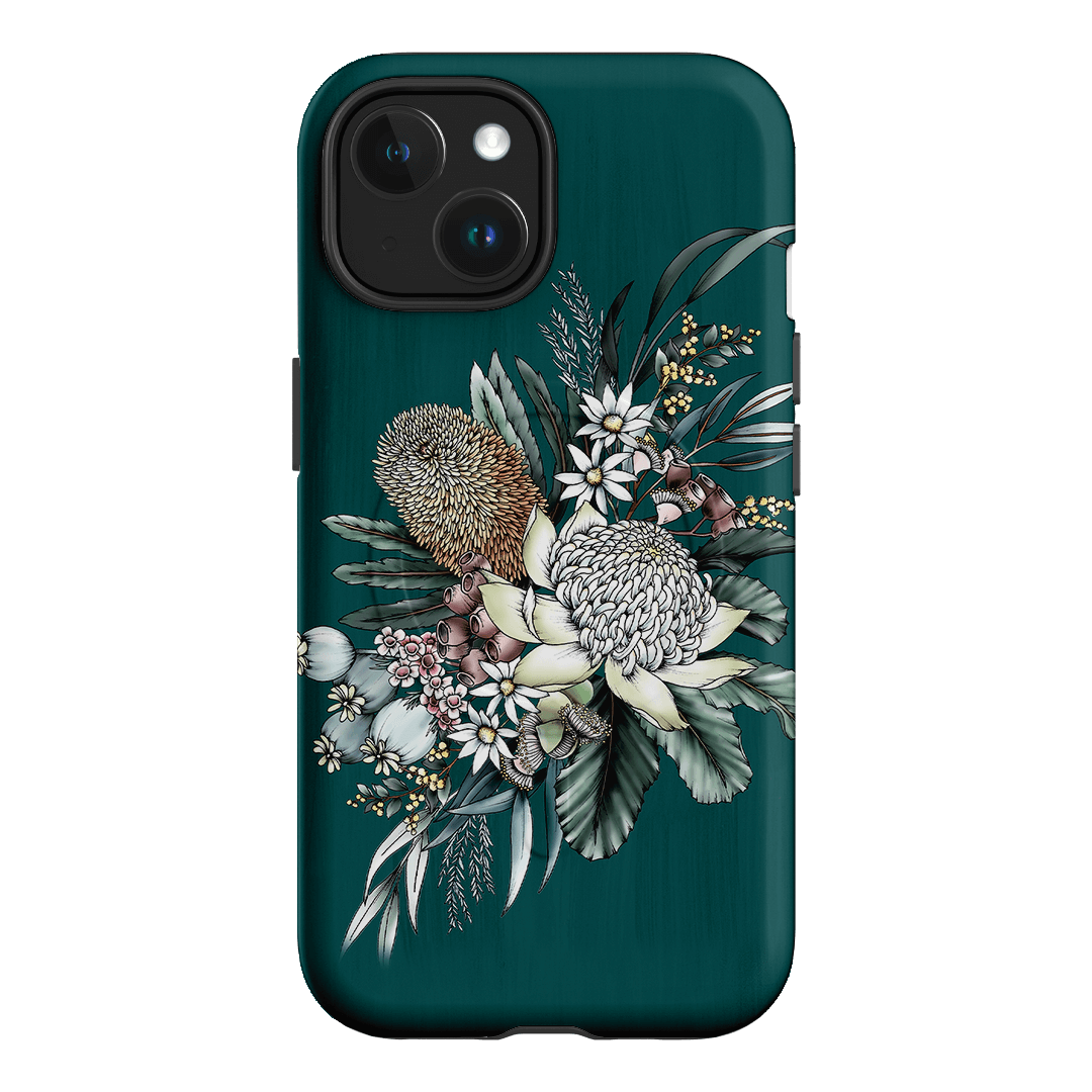 Teal Native Printed Phone Cases by Typoflora - The Dairy