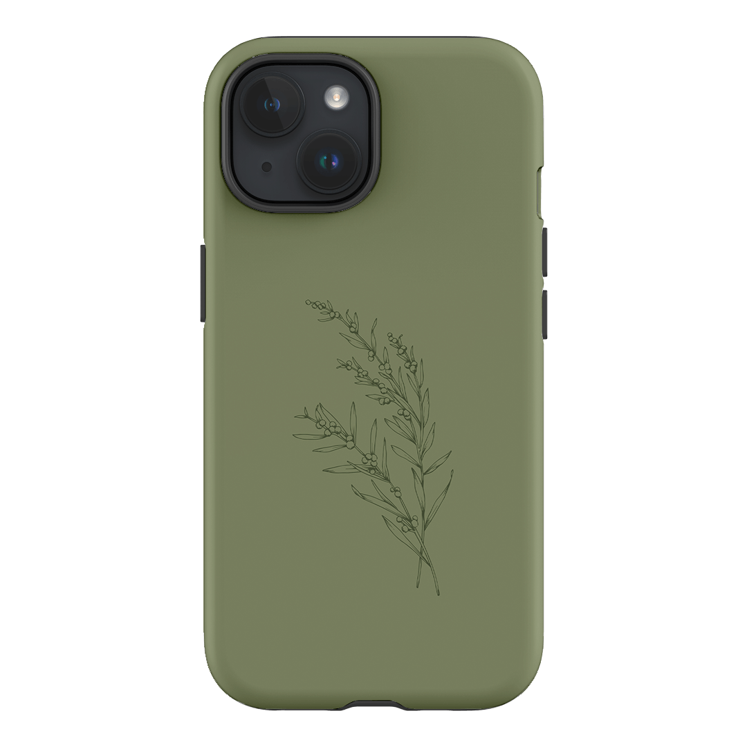 Khaki Wattle Printed Phone Cases by Typoflora - The Dairy