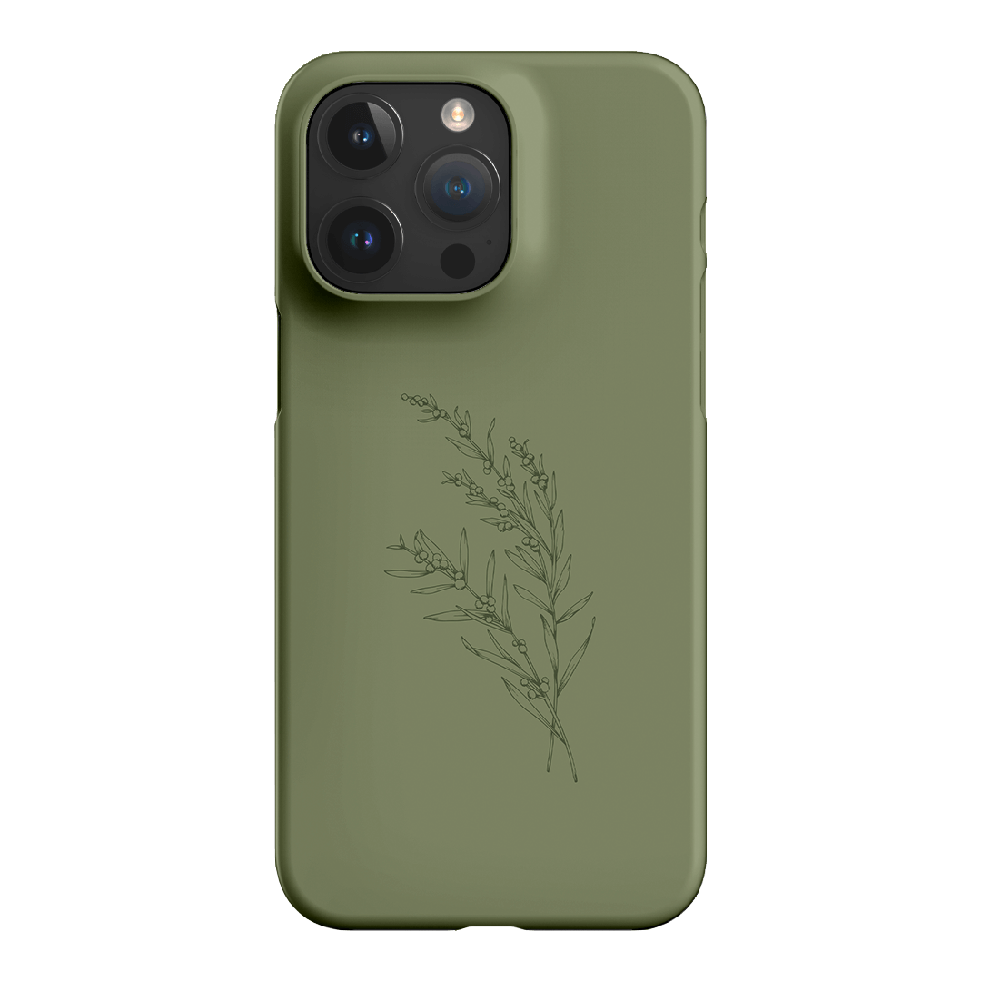 Khaki Wattle Printed Phone Cases iPhone 15 Pro Max / Snap by Typoflora - The Dairy