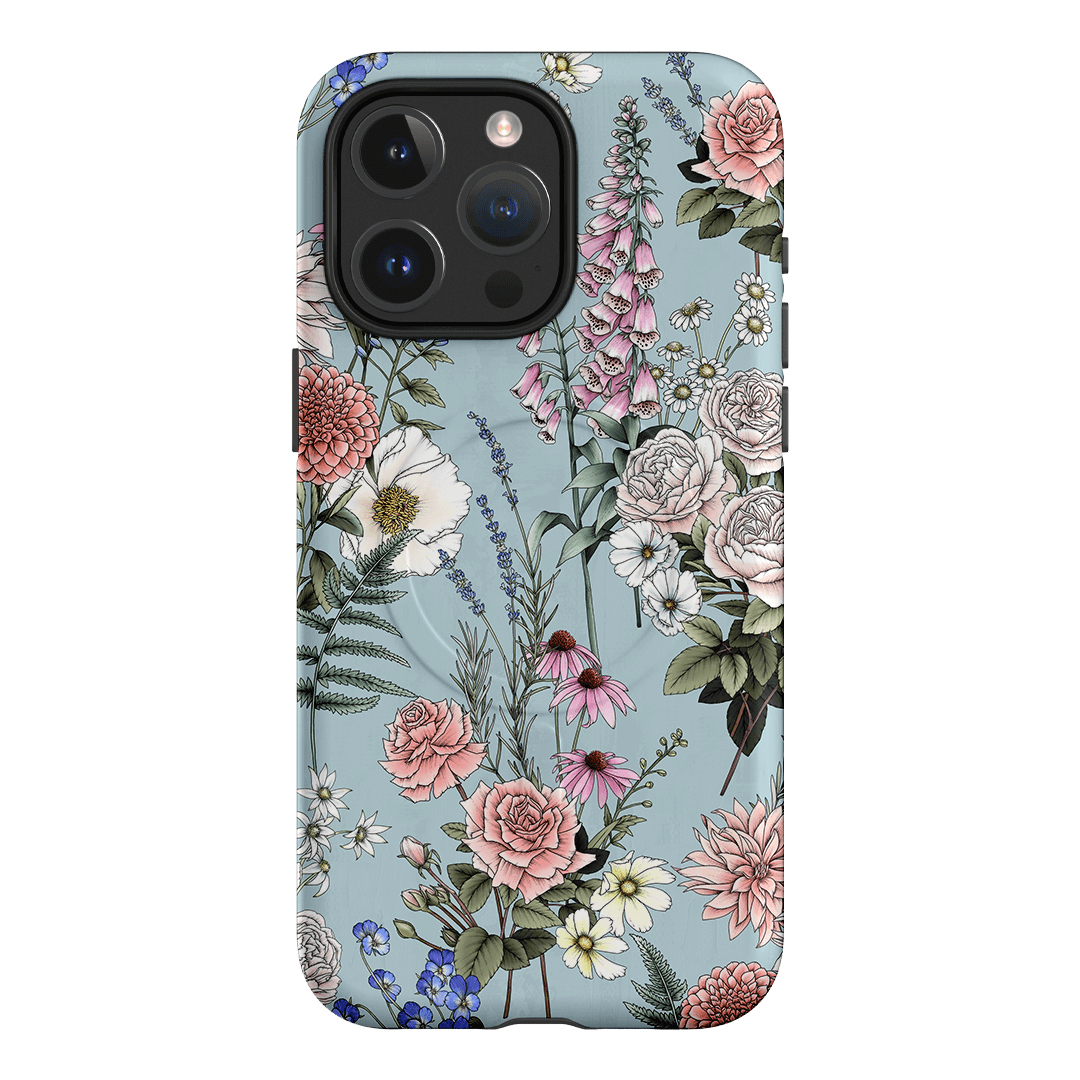 Garden Party Blue Printed Phone Cases iPhone 15 Pro Max / Armoured MagSafe by Typoflora - The Dairy