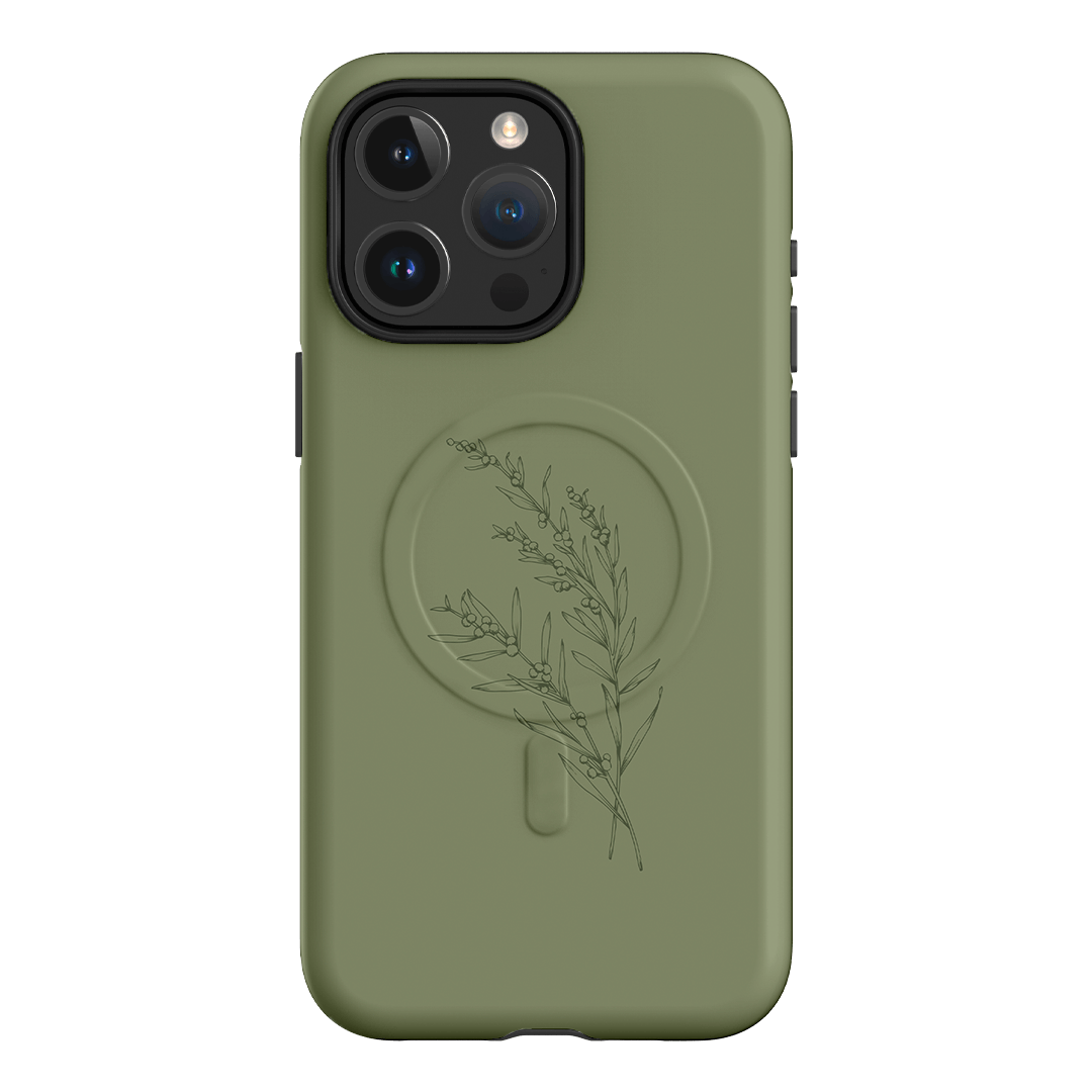 Khaki Wattle Printed Phone Cases by Typoflora - The Dairy