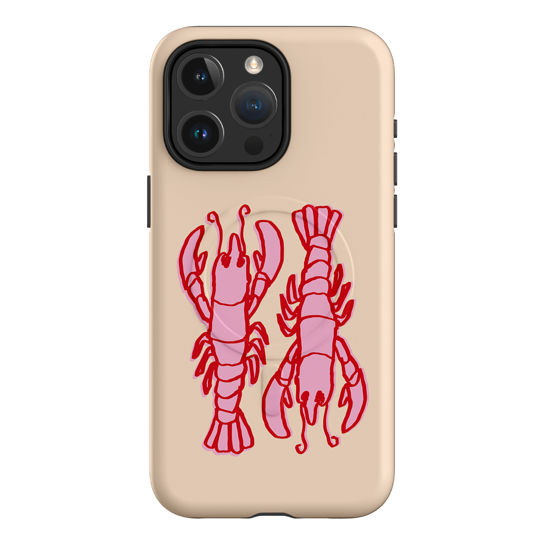 Lobster Love Peach Printed Phone Cases iPhone 15 Pro Max / Armoured MagSafe by The Dairy - The Dairy