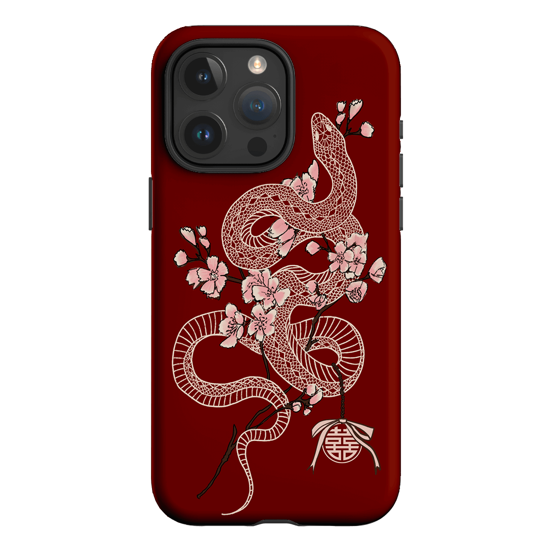 Blossom Snake in Red Printed Phone Cases by Veronica Tucker - The Dairy