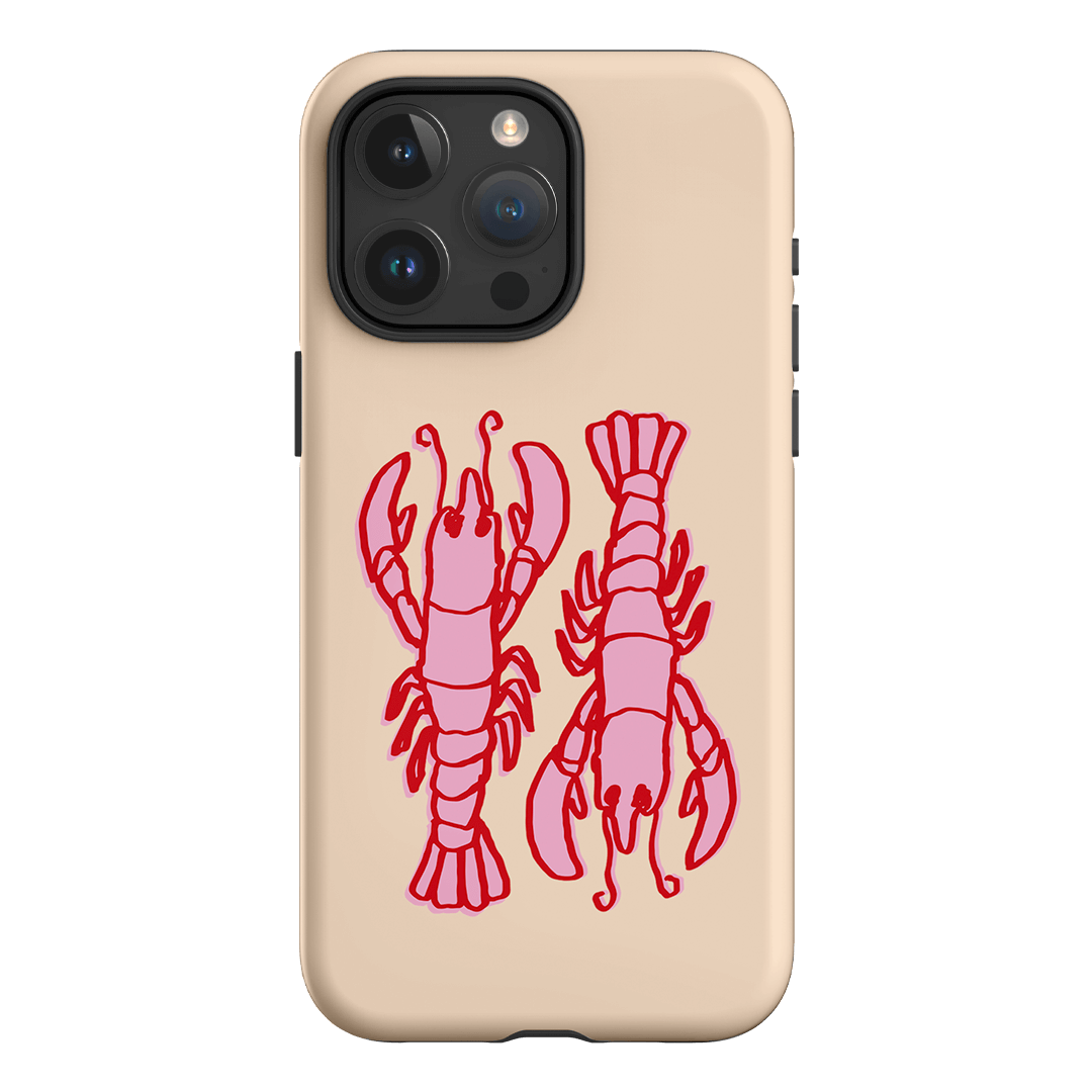 Lobster Love Peach Printed Phone Cases iPhone 15 Pro Max / Armoured by The Dairy - The Dairy