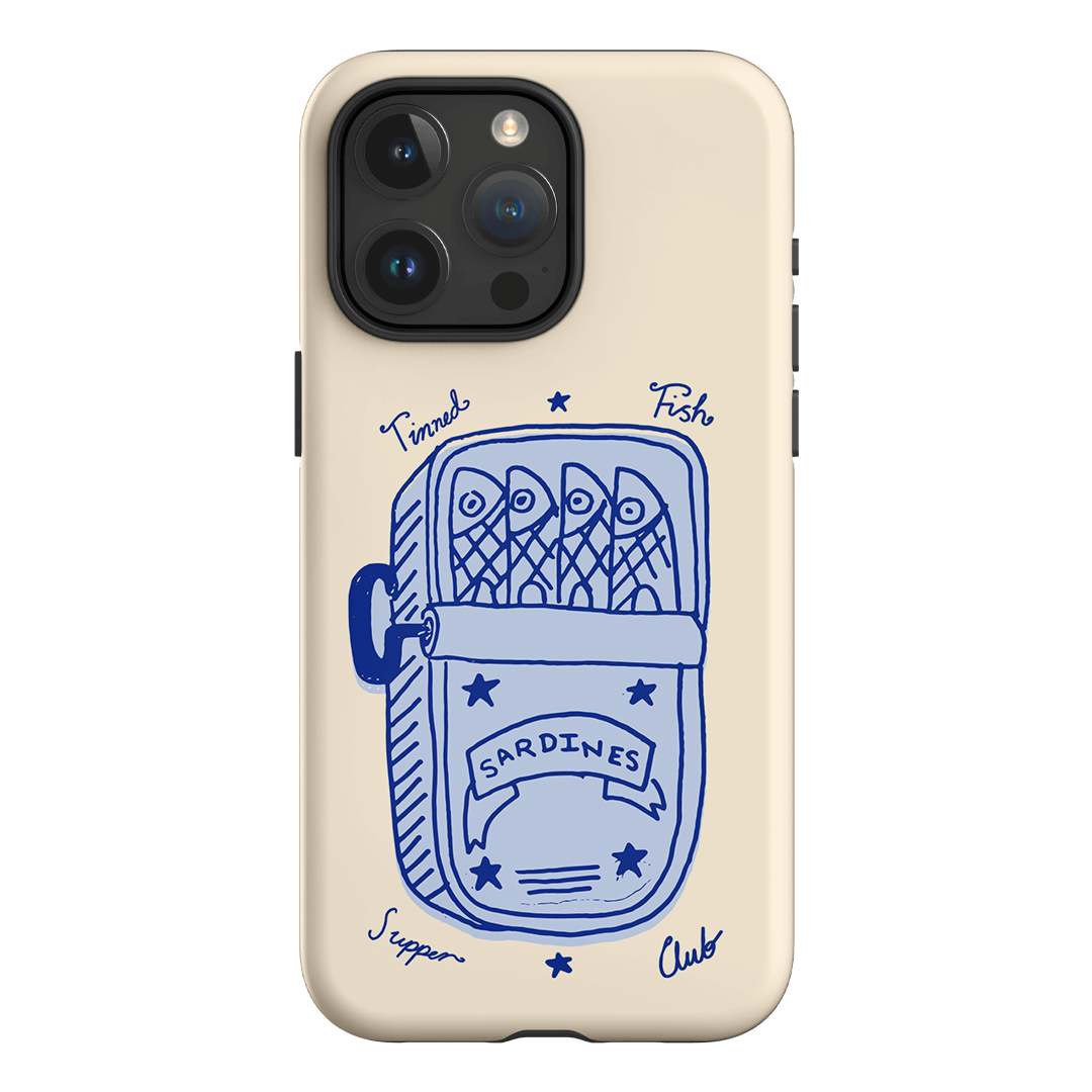 Sardine Social Blue Printed Phone Cases iPhone 15 Pro Max / Armoured by The Dairy - The Dairy