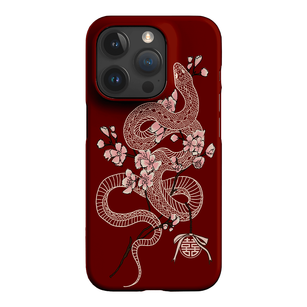 Blossom Snake in Red Printed Phone Cases by Veronica Tucker - The Dairy