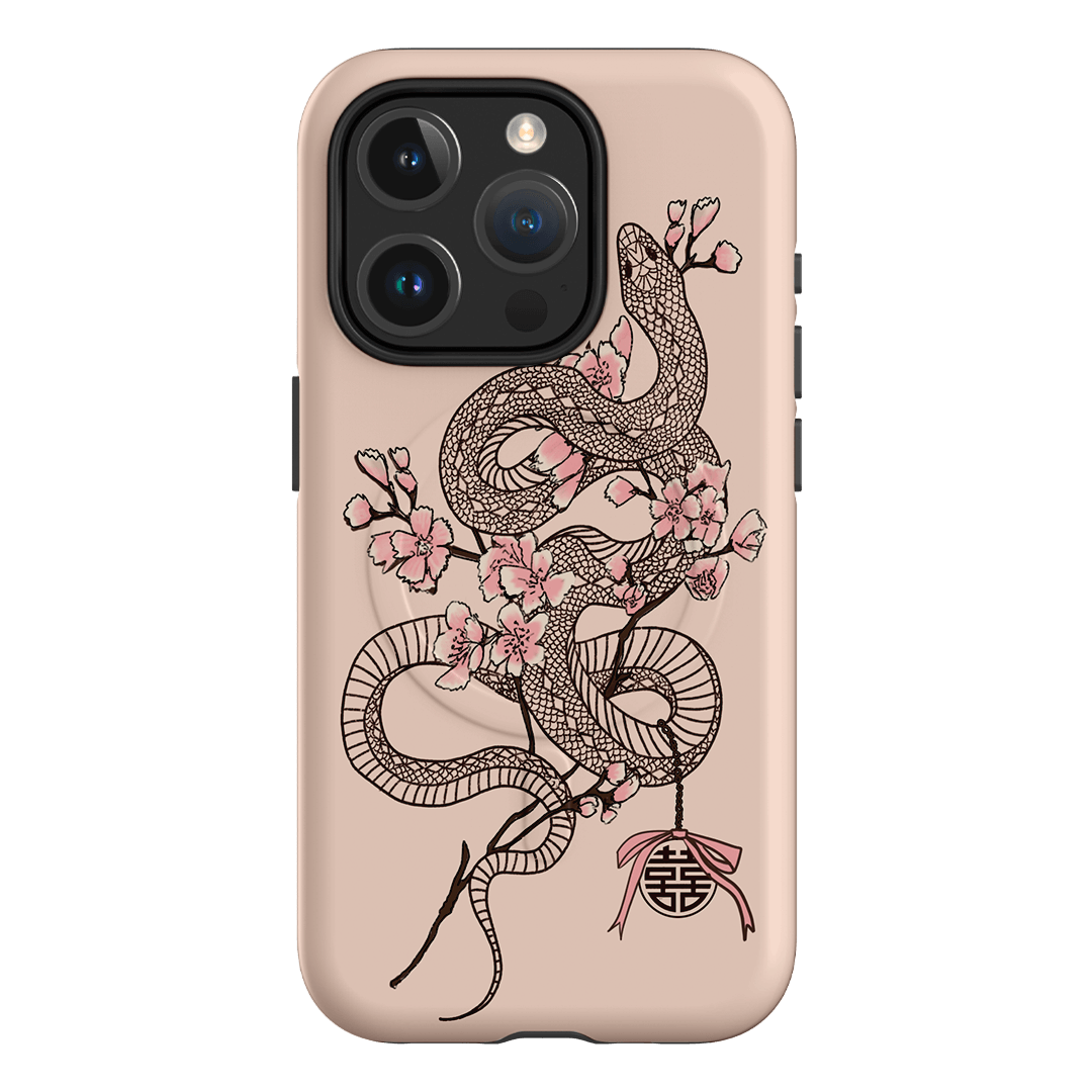 Blossom Snake in Pink Printed Phone Cases by Veronica Tucker - The Dairy