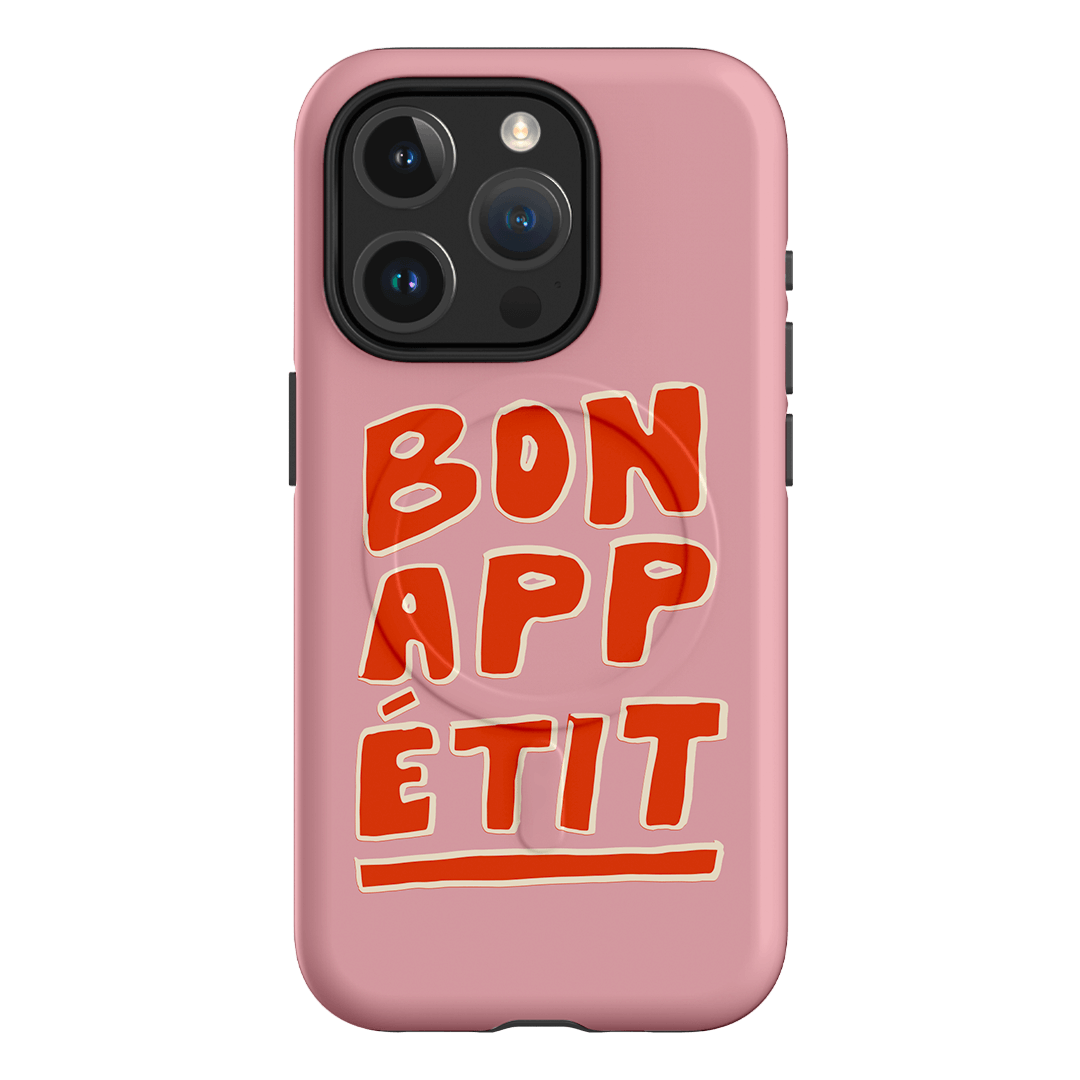 Bon Appetit Pink Printed Phone Cases iPhone 15 Pro / Armoured MagSafe by The Dairy - The Dairy