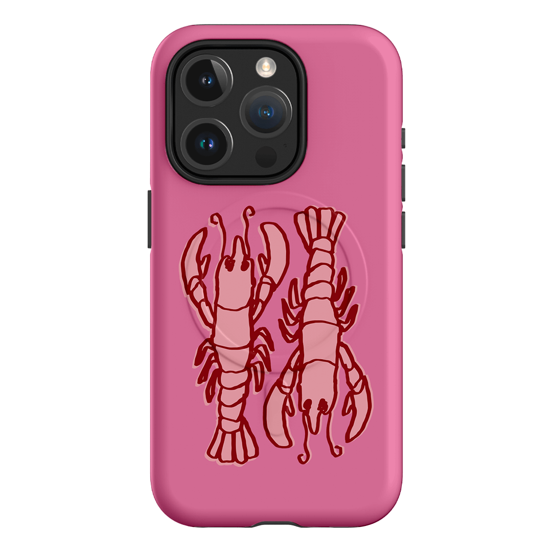 Lobster Love Pink Printed Phone Cases iPhone 15 Pro / Armoured MagSafe by The Dairy - The Dairy