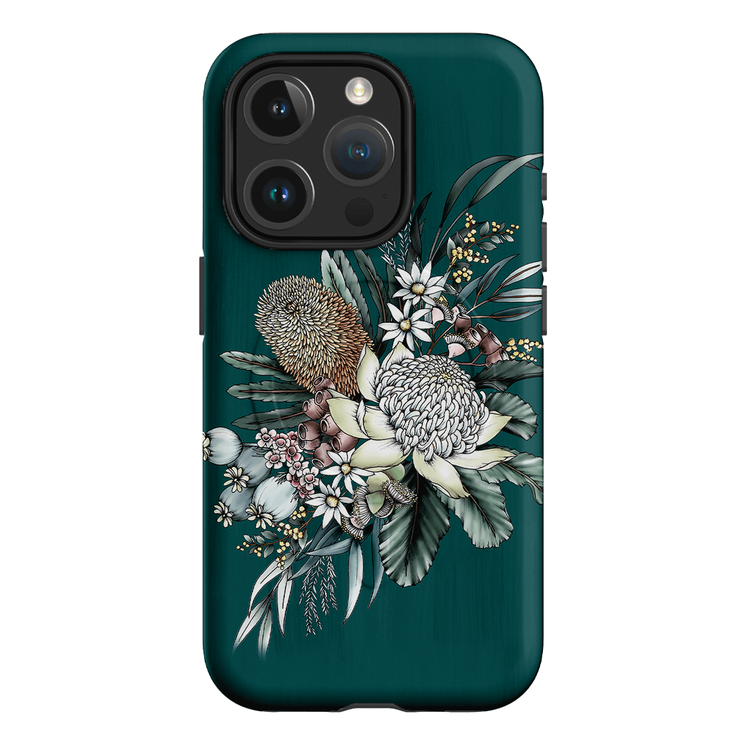 Teal Native Printed Phone Cases by Typoflora - The Dairy