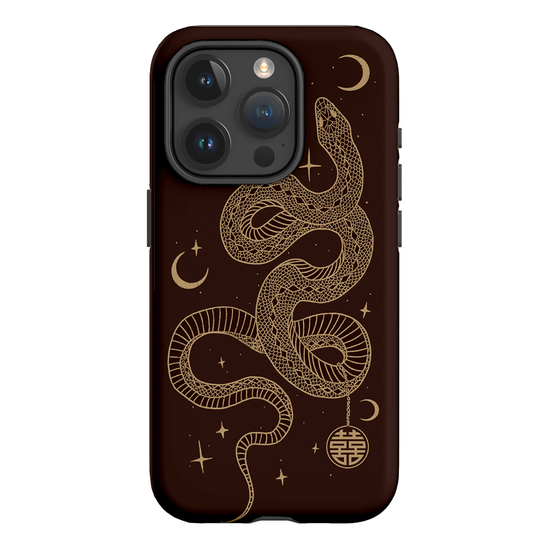 Astro Snake in Brown Printed Phone Cases by Veronica Tucker - The Dairy