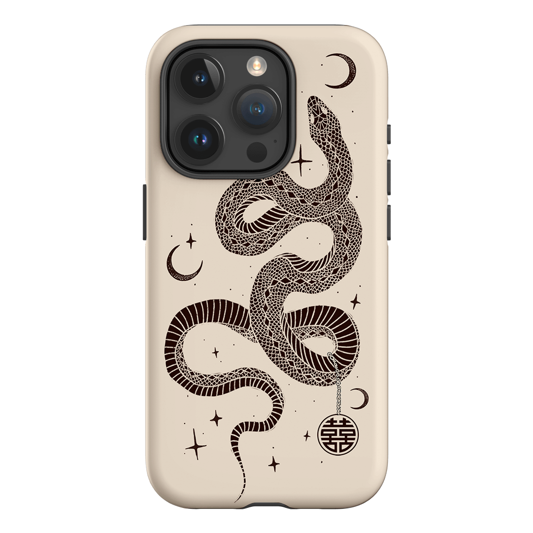 Astro Snake in Cream Printed Phone Cases by Veronica Tucker - The Dairy