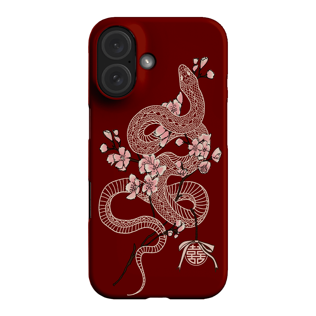 Blossom Snake in Red Printed Phone Cases by Veronica Tucker - The Dairy