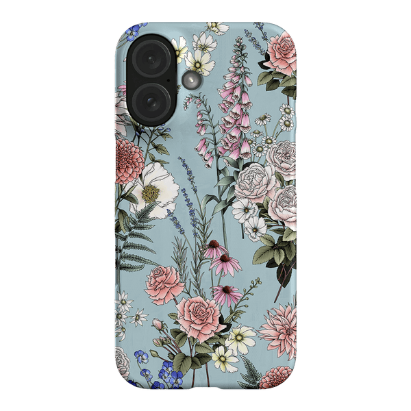 Garden Party Blue Printed Phone Cases iPhone 16 / Armoured by Typoflora - The Dairy