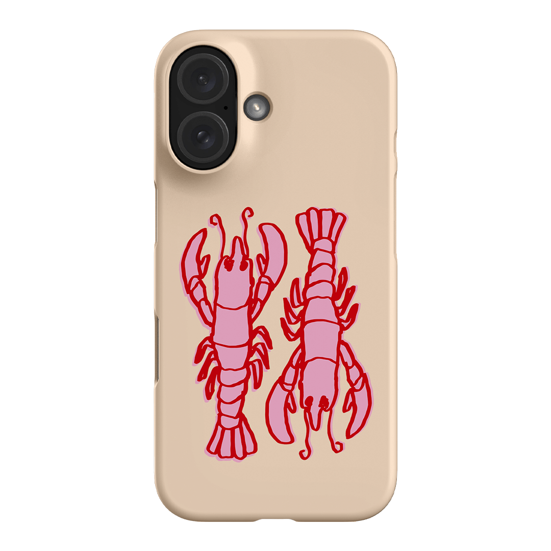 Lobster Love Peach Printed Phone Cases iPhone 16 / Snap by The Dairy - The Dairy