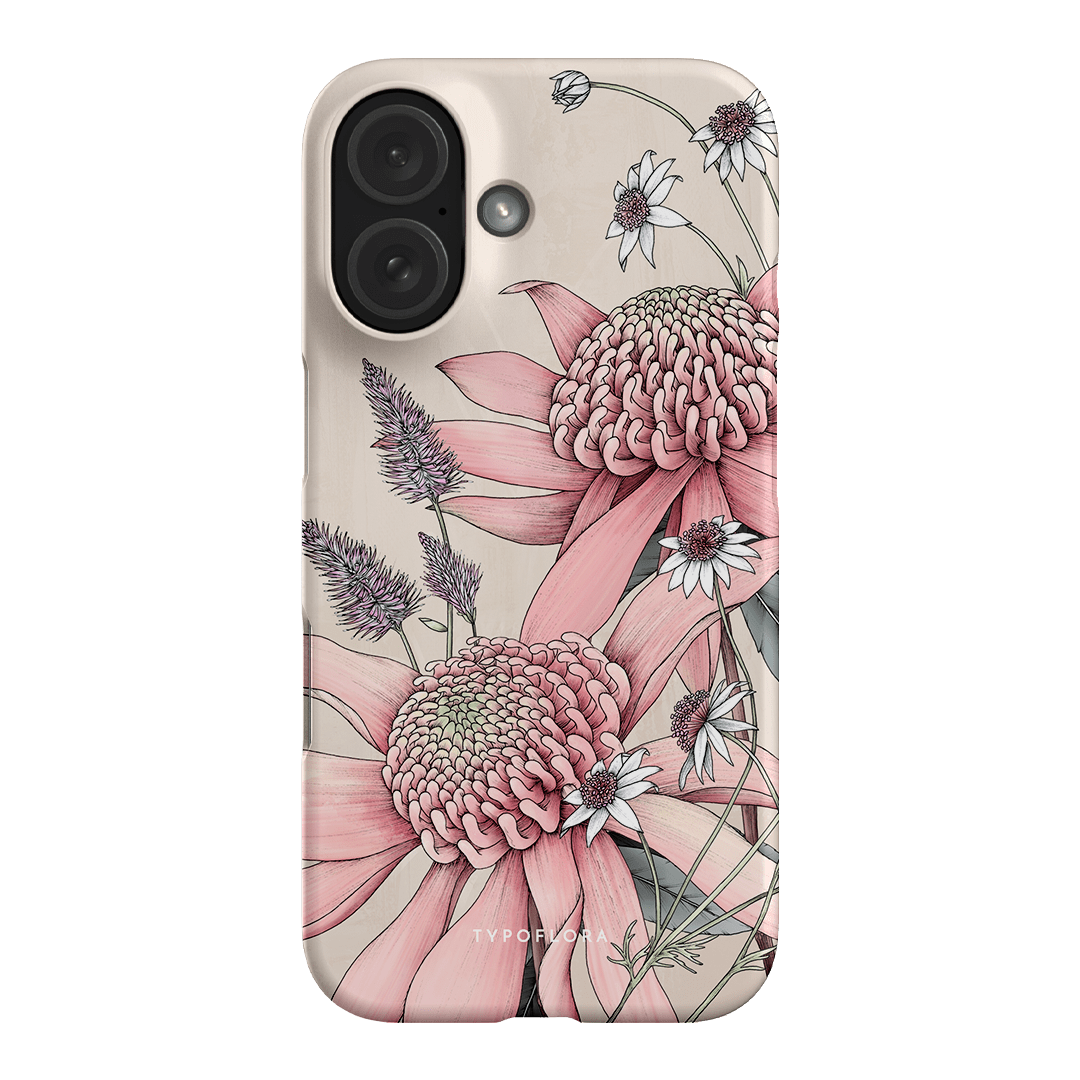 Pink Waratah Printed Phone Cases iPhone 16 / Snap by Typoflora - The Dairy