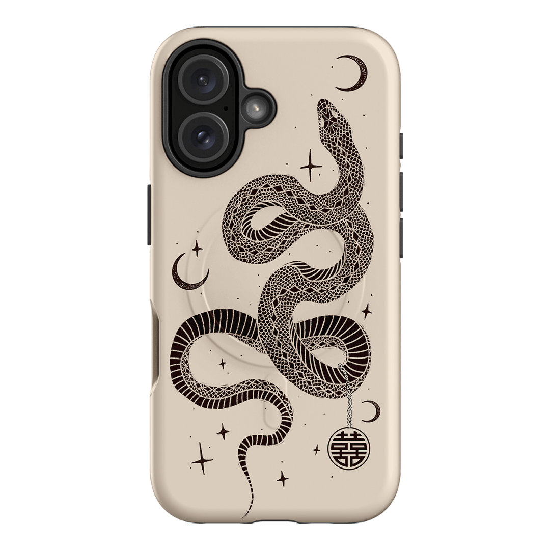 Astro Snake in Cream Printed Phone Cases by Veronica Tucker - The Dairy