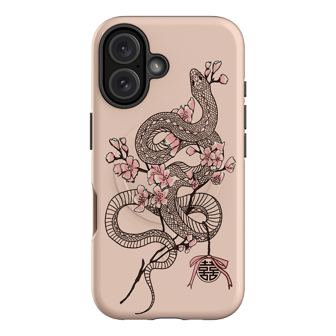 Blossom Snake in Pink Printed Phone Cases by Veronica Tucker - The Dairy