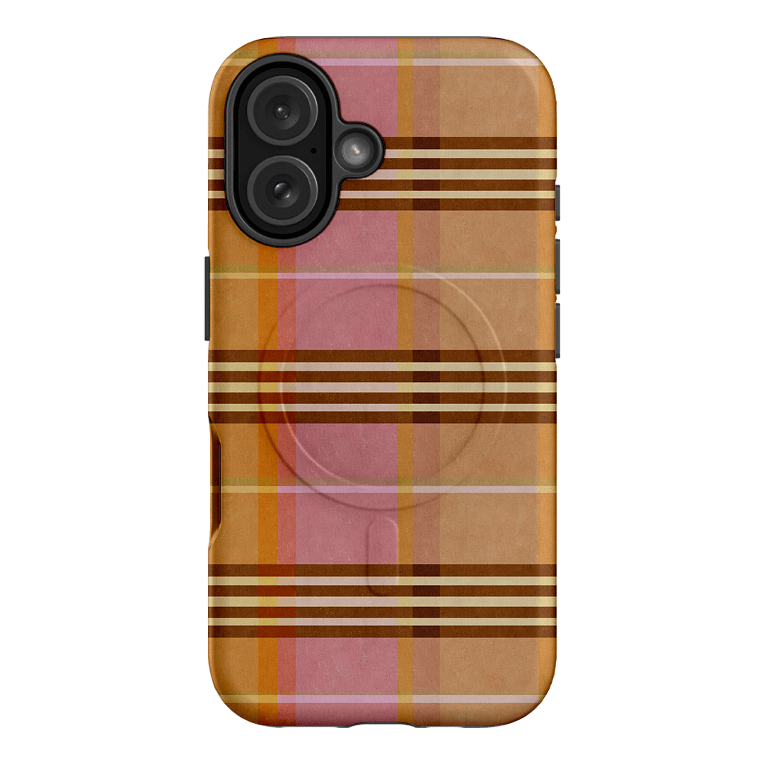 Peachy Plaid Printed Phone Cases iPhone 16 / Armoured MagSafe by Fenton & Fenton - The Dairy