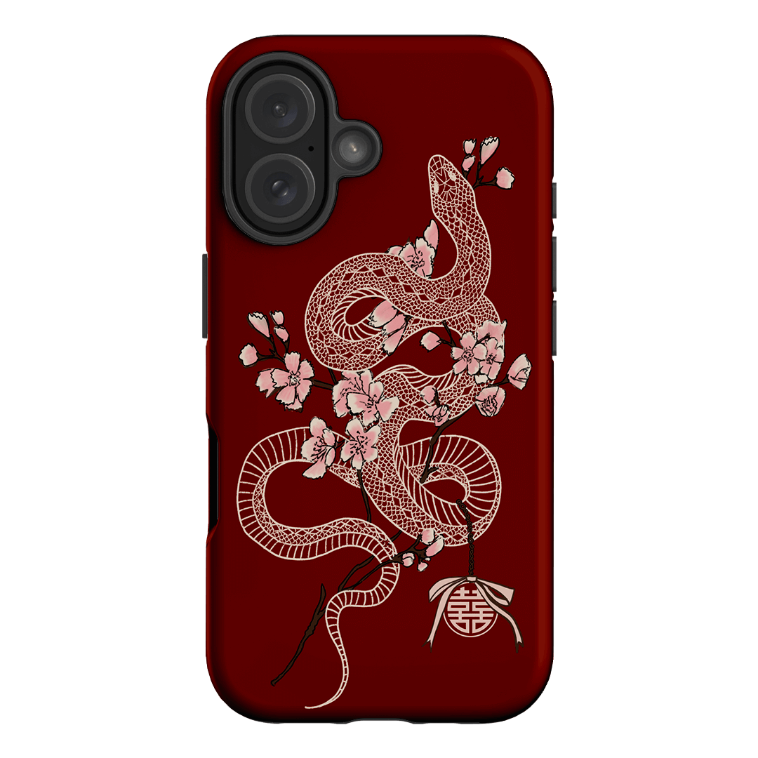 Blossom Snake in Red Printed Phone Cases by Veronica Tucker - The Dairy