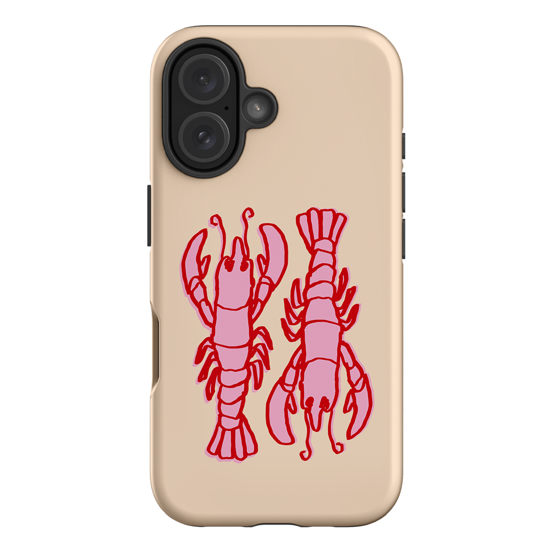 Lobster Love Peach Printed Phone Cases iPhone 16 / Armoured by The Dairy - The Dairy