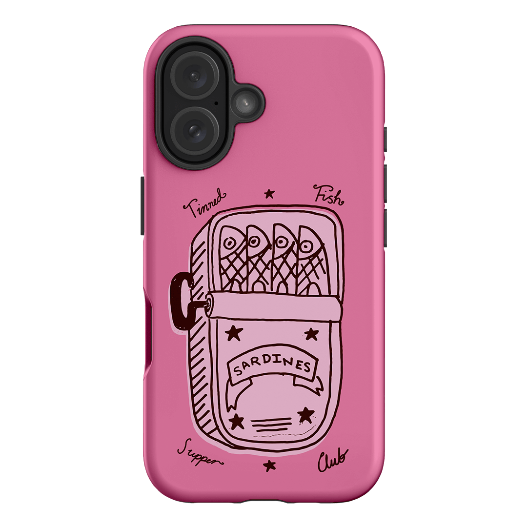 Sardine Social Pink Printed Phone Cases iPhone 16 / Armoured by The Dairy - The Dairy