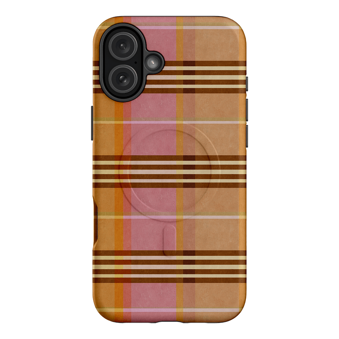 Peachy Plaid Printed Phone Cases iPhone 16 Plus / Armoured MagSafe by Fenton & Fenton - The Dairy