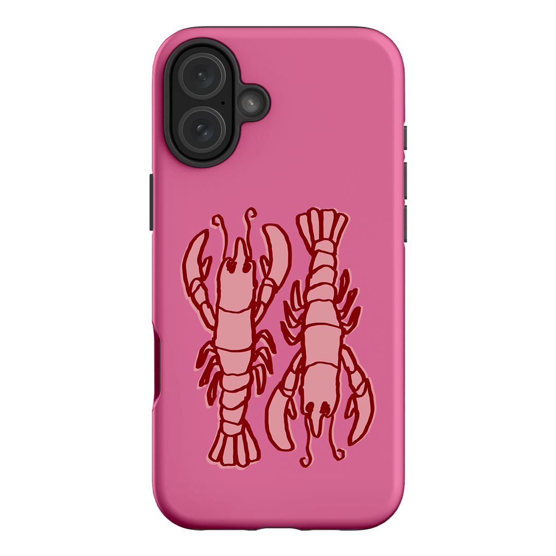 Lobster Love Pink Printed Phone Cases iPhone 16 Plus / Armoured by The Dairy - The Dairy