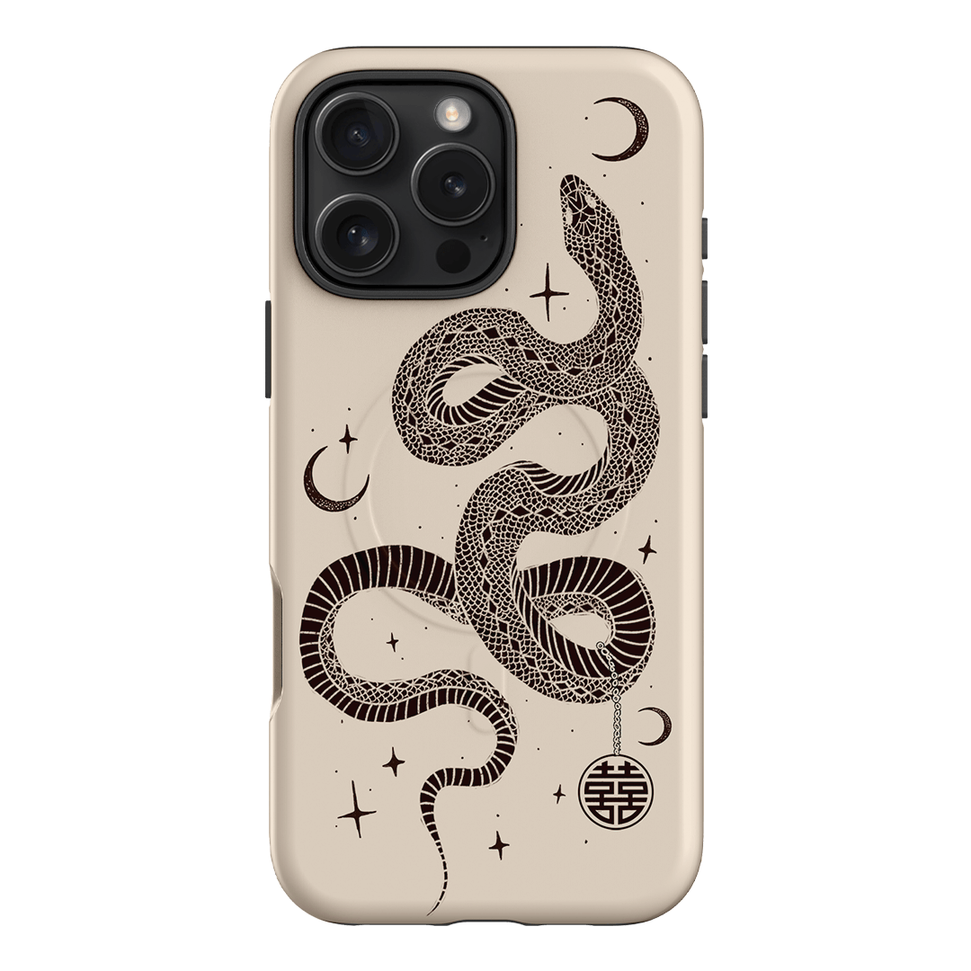 Astro Snake in Cream Printed Phone Cases by Veronica Tucker - The Dairy