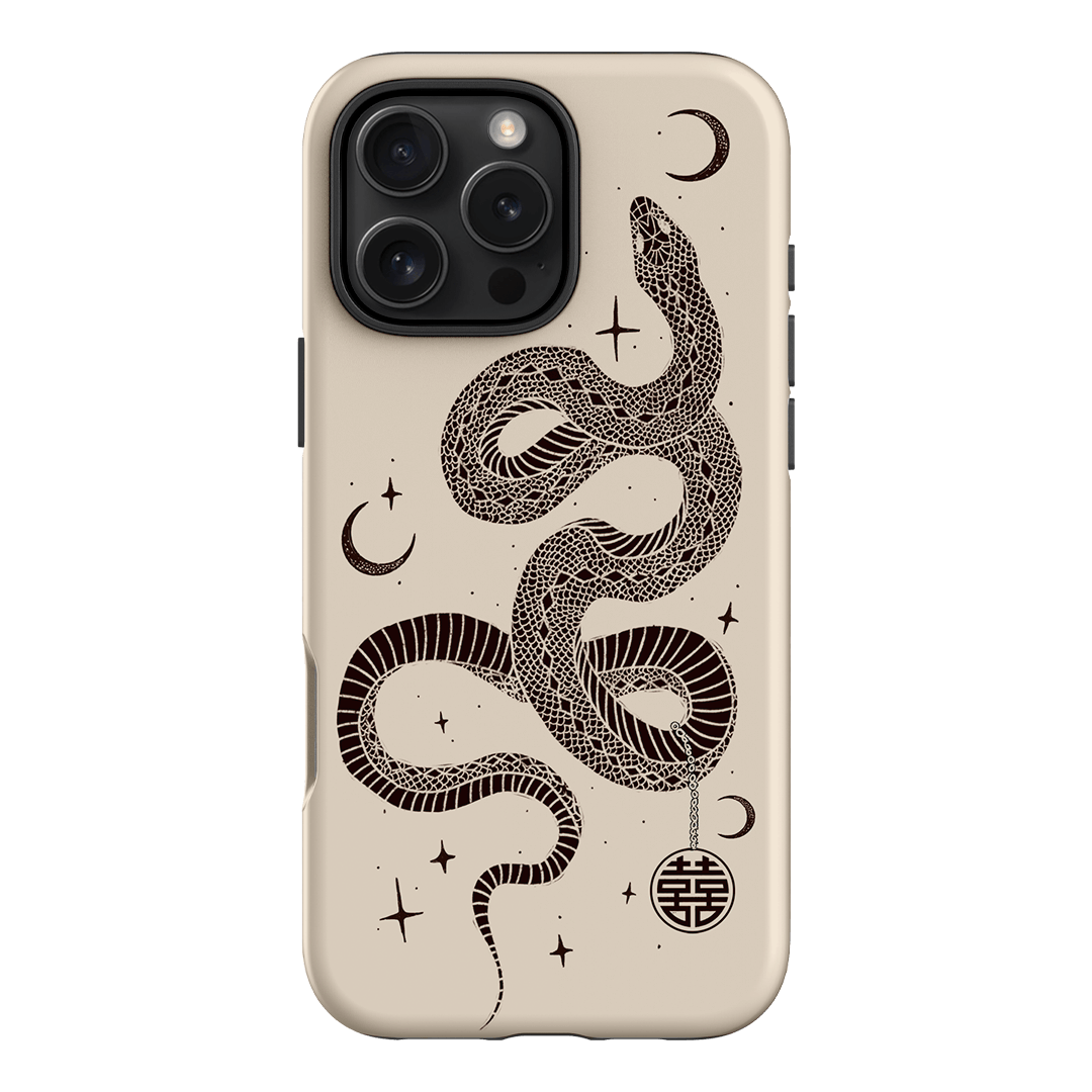 Astro Snake in Cream Printed Phone Cases by Veronica Tucker - The Dairy