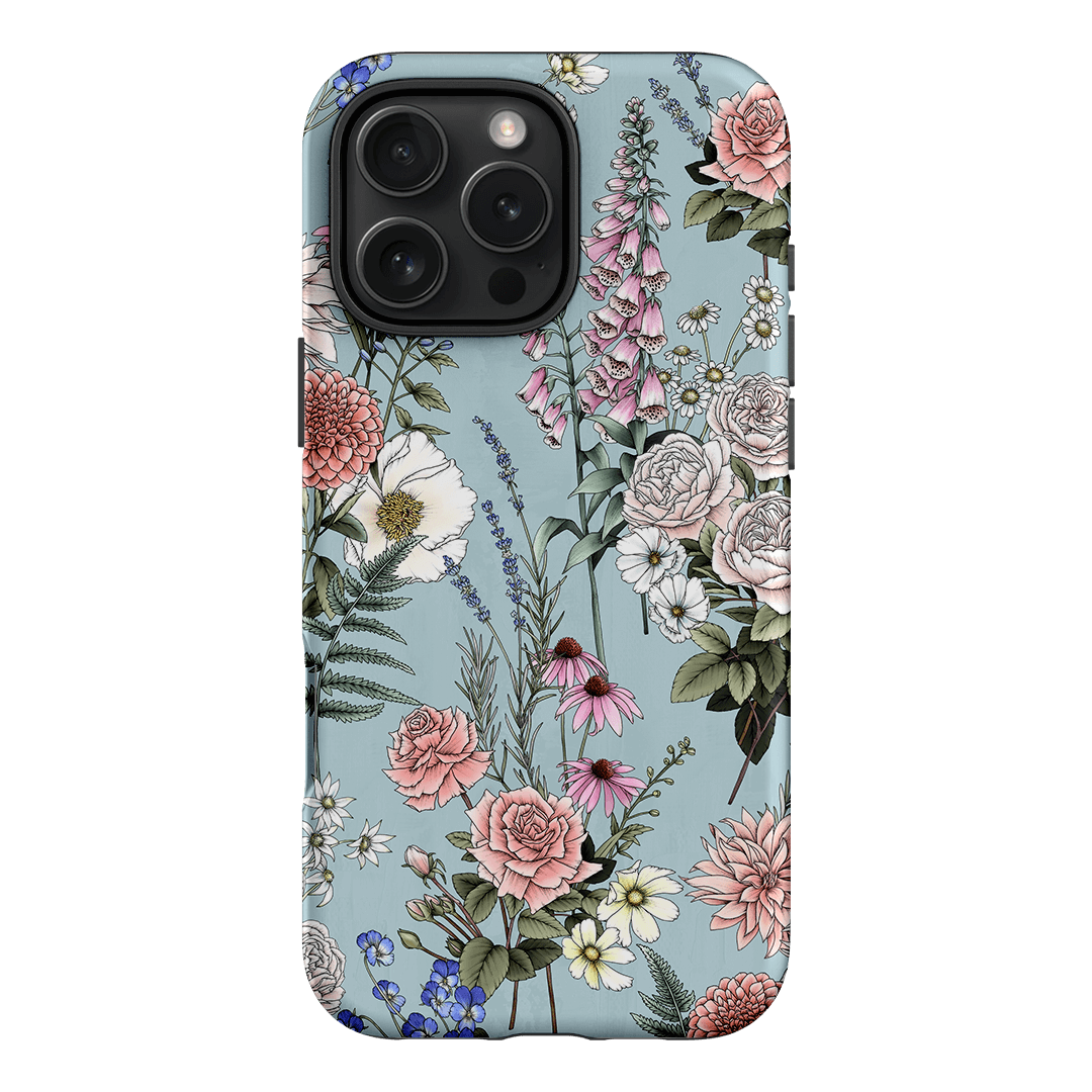 Garden Party Blue Printed Phone Cases iPhone 16 Pro Max / Armoured by Typoflora - The Dairy