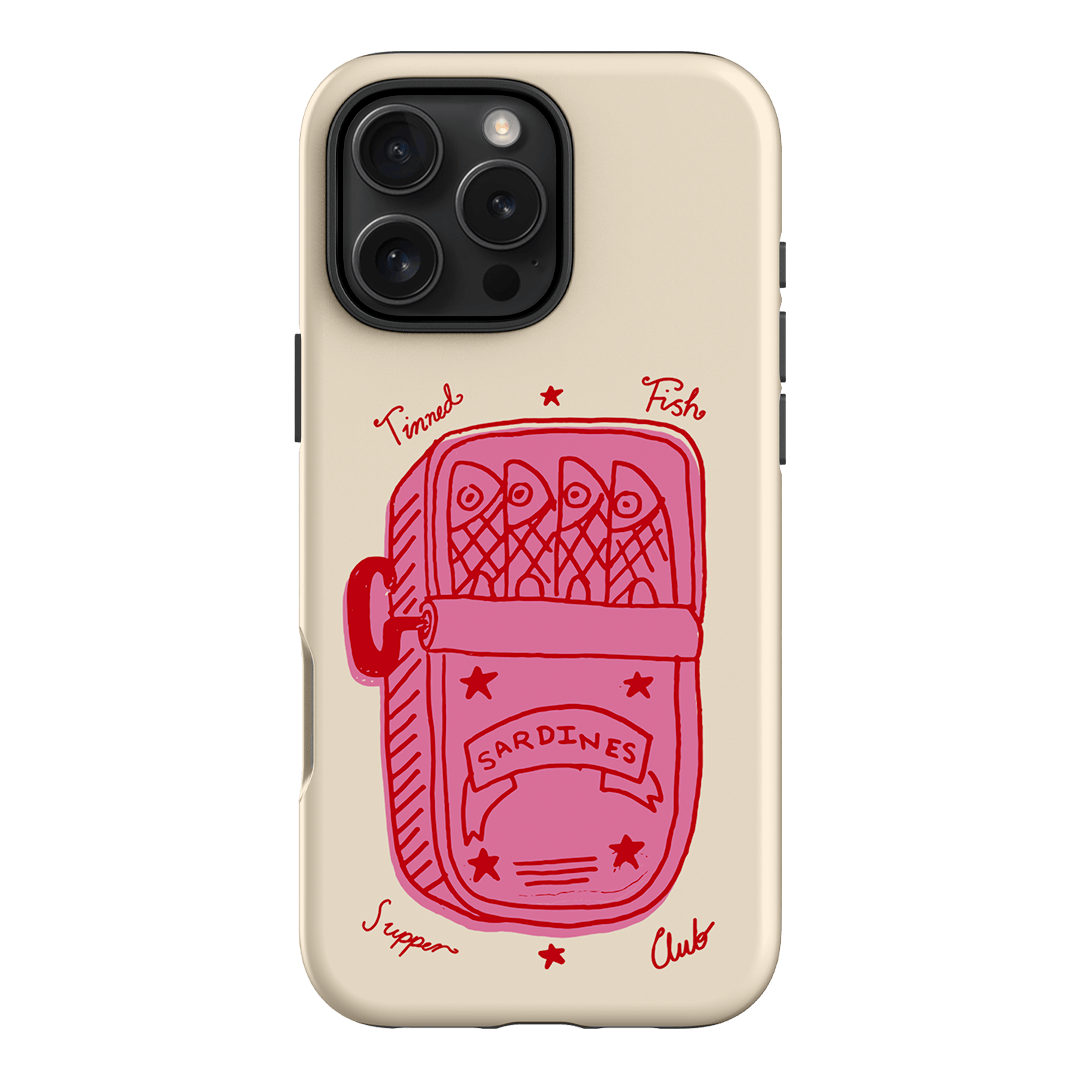 Sardine Social Red Printed Phone Cases iPhone 16 Pro Max / Armoured by The Dairy - The Dairy