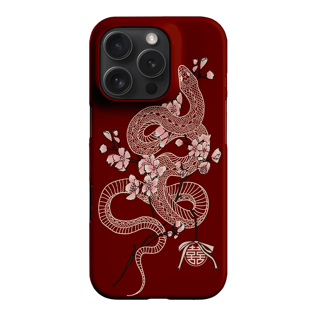 Blossom Snake in Red Printed Phone Cases by Veronica Tucker - The Dairy