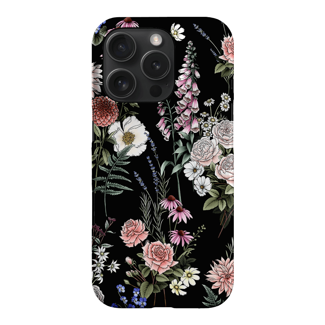 Garden Party Noir Printed Phone Cases iPhone 16 Pro / Snap by Typoflora - The Dairy