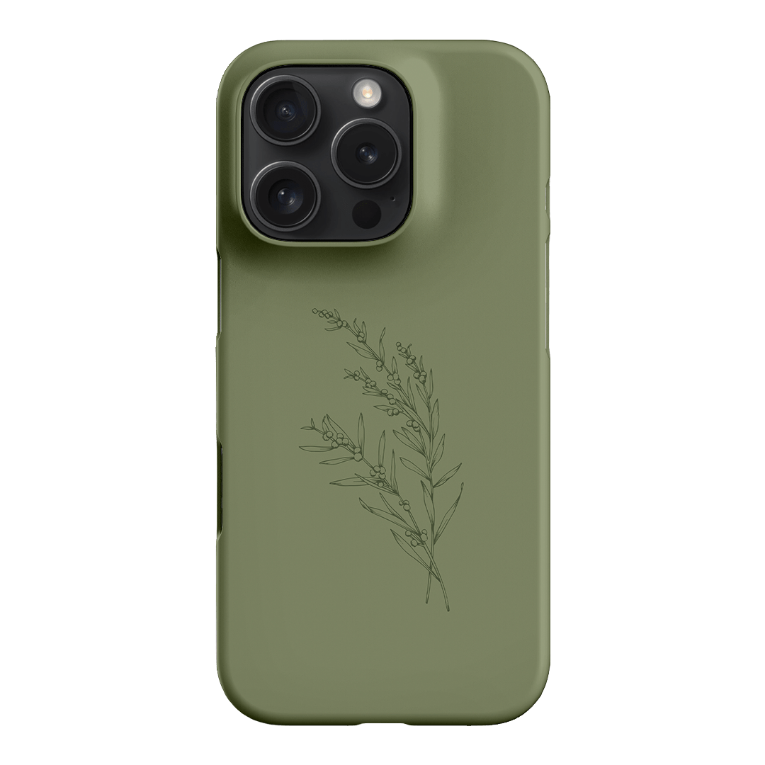 Khaki Wattle Printed Phone Cases iPhone 16 Pro / Snap by Typoflora - The Dairy