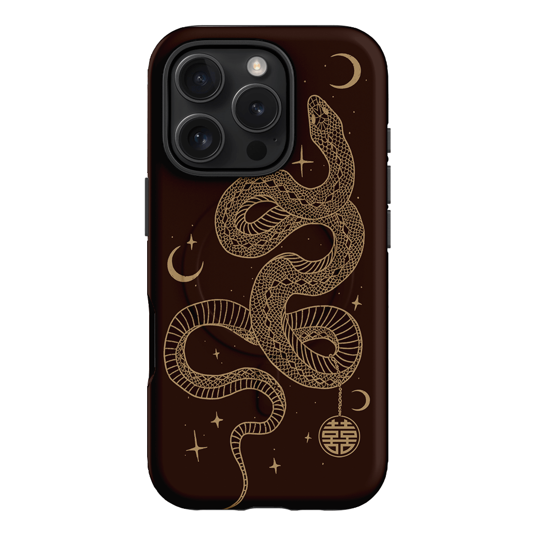 Astro Snake in Brown Printed Phone Cases by Veronica Tucker - The Dairy